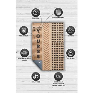 Homshtag Kendine İnan Krem Bej Renkli Halı Geometrik Oturma Odası Halısı Minimal Salon Halı