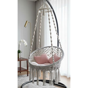 Tek Kişilik Makrome El Örgüsü Salıncak Mi̇s38003gri̇