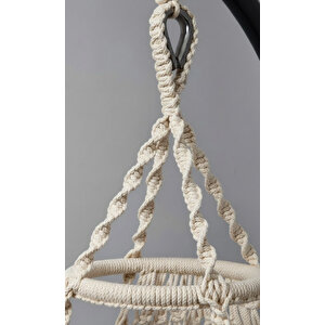 Makrome Salıncak Minderli (krem)- %100 El Işçiliği - Mi̇s38002bm