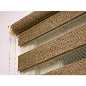 Kahverengi Bambu  Zebra Perde