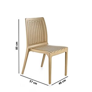 Sy-2523 Rattan Bahçe Sandalye 4'lü Set Bej
