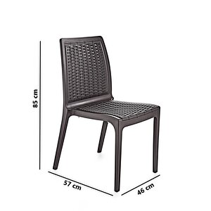 Sy-2523 Rattan Bahçe Sandalye 4'lü Set Kahverengi