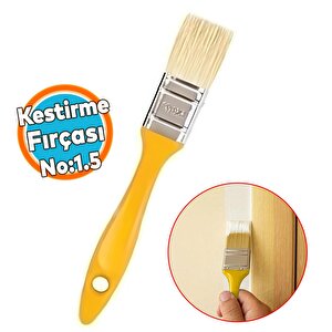 Kestirme Boyama Fırçası No 1.5 Numara Plastik Saplı Tavan Boya Kıl Fırça İç Dış Cephe