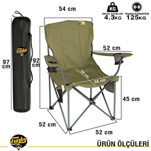FUNKY CHAIRS V3 Haki XXL Büyük Boy Lüks Kamp Sandalyesi