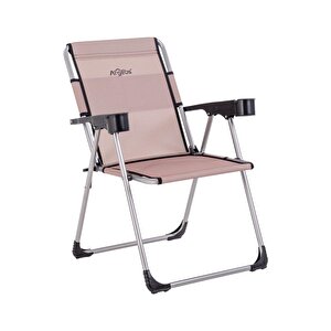 Katlanabilir Piknik Ve Kamp Sandalyesi - Bardaklıklı - Rock - Kiremit (a-28-r6)- 140kg Taşıma
