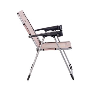 Katlanabilir Piknik Ve Kamp Sandalyesi - Bardaklıklı - Rock - Kiremit (a-28-r6)- 140kg Taşıma