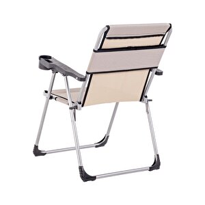 Katlanabilir Piknik Ve Kamp Sandalyesi - Bardaklıklı - Rock - Kestane (a-22)- 140kg Taşıma
