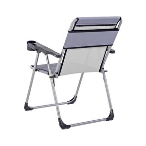 Katlanabilir Piknik Ve Kamp Sandalyesi - Bardaklıklı - Rock - Lacivert (a-26-r2)- 140kg Taşıma
