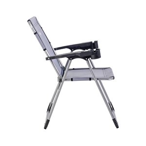 Katlanabilir Piknik Ve Kamp Sandalyesi - Bardaklıklı - Rock - Lacivert (a-26-r2)- 140kg Taşıma