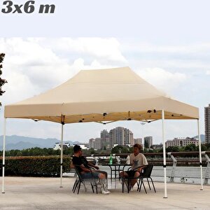 Krem 3x6 Katlanır Makaslı Çardak