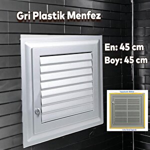 Menfez Banyo Wc Tuvalet Havalandırma Plastik Panjur 45x45 Cm Gri Renk