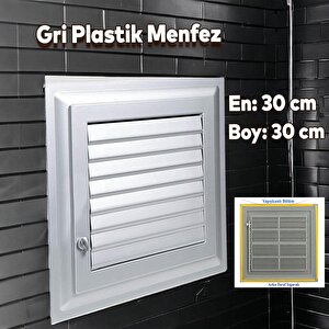 Menfez Banyo Wc Tuvalet Havalandırma Plastik Panjur 30x30 Cm Gri Renk