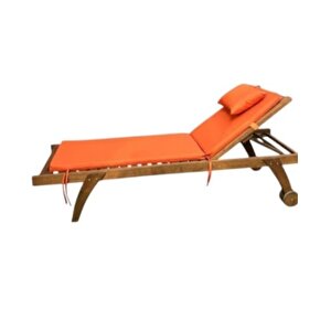 Lüks Şezlong Minderi̇ Yastıklı 5 cm Sünger Turuncu 175*55*5