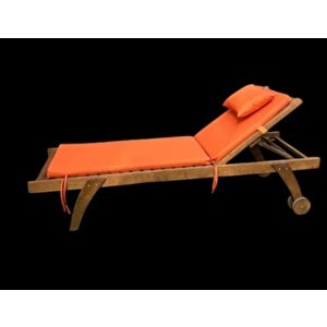 Lüks Şezlong Minderi̇ Yastıklı 5 cm Sünger Turuncu 175*55*5