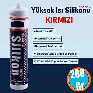 Yüksek Isıya Dayanıklı Kırmızı Silikon Conta Mastik 280 Gr Kapı Pencere Pvc Montaj Yalıtım Yapıştırma