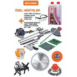 Alman 15 Hp /h 3'ü Bir Arada Tırpan Çalı Budama Testeresi Çit Kesme Makinesi Komple Set