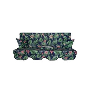 3 Kişilik Lüks Salıncak Kılıf Seti̇ Mindersiz Yaprak Desen 164x47