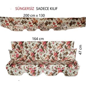 Lüks Salıncak Kılıf Seti̇ Süngersiz 3 Kişilik İngiliz Gülü 164*47