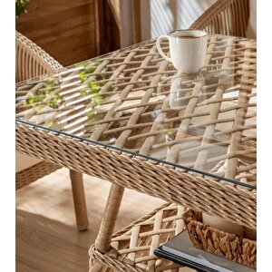 Bahçe Mobilyası 3'lü Takım Santana Rattan A Sınıfı Cappuccino
