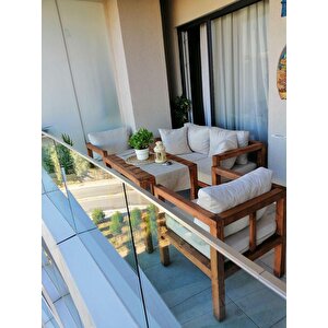Odun's Mia 2+1+1 Bahçe Balkon Oturma Grubu