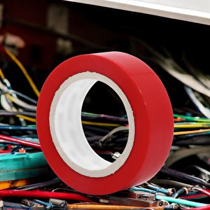 Kırmızı Elektrikçi Bandı İzole Elektirik Bant Elektrik Bandı Pvc 9 Metre