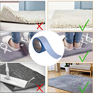 Halı Bant Kilim Paspas 50 Mm X 10 Mt Kaymaz Çift Taraflı Yapışkan Toplanma Önleyici Bandı 2 Adet