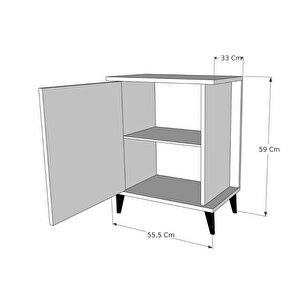 Reyo Enda Home Adela Raflı Modern Komodin Antrasit