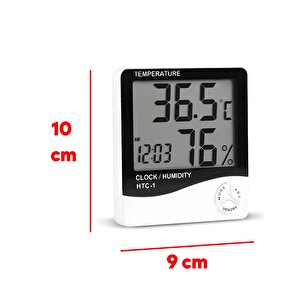 Termometre Isı Nem Ölçer Bebek Odası Oda Sıcaklık Ölçme Derece Fahrenhayt Ekranlı Dijital Pilli
