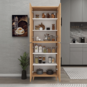 Enda Home 6 Raflı 4 Kapaklı Çok Amaçlı Dolap Atlantik Çam