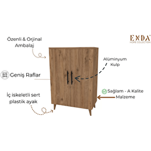 Reyo Enda Home 6 Raflı 4 Kapaklı Çok Amaçlı Dolap Atlantik Çam
