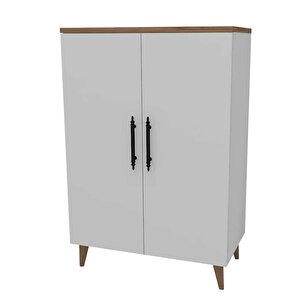 Reyo Enda Home 3 Raflı 2 Kapaklı Çok Amaçlı Dolap Beyaz - Atlantik Çam