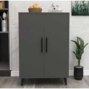 Enda Home 3 Raflı 2 Kapaklı Çok Amaçlı Dolap Antrasit