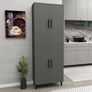 Enda Home 6 Raflı 4 Kapaklı Çok Amaçlı Dolap Antrasit