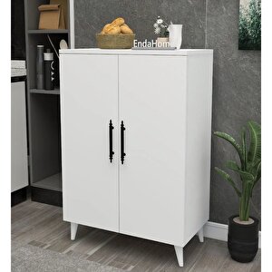 Enda Home 3 Raflı 2 Kapaklı Çok Amaçlı Dolap Beyaz