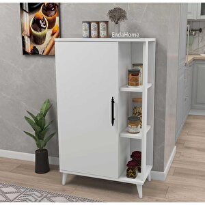 Enda Home 6 Raflı Kapaklı Çok Amaçlı Dolap 97x65x32 Cm Beyaz