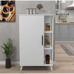 Enda Home 6 Raflı Kapaklı Çok Amaçlı Dolap 97x65x32 Cm Beyaz