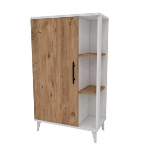 Enda Home 6 Raflı Kapaklı Çok Amaçlı Dolap 97x65x32 Cm Beyaz - Çam