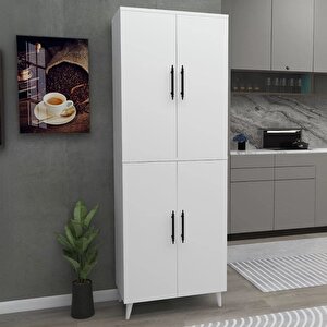 Enda Home 6 Raflı 4 Kapaklı Çok Amaçlı Dolap Beyaz