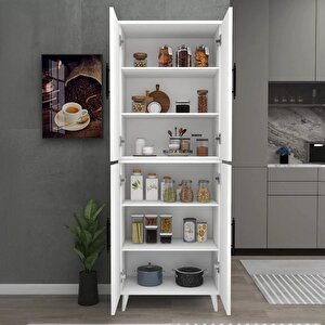Enda Home 6 Raflı 4 Kapaklı Çok Amaçlı Dolap Beyaz