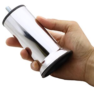 Kanepe Baza Koltuk Destek Yükseltme Yükseltici 4 Adet Ayağı M8 Civatalı Krom Metal Ayakları 12 Cm 4'lü Set