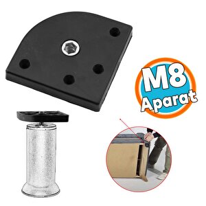 Plastik Bağlantı Aparatı M8 Civatalı Gizli Taban Kanepe Koltuk Baza Sehpa Montaj Ayak Ayağı 4 Adet