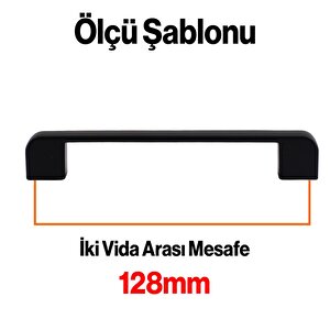 Mobilya Banyo Mutfak Dolabı Çekmece Dolap Kapak Kulpu Kulbu Siyah 128 Mm Metal Kulp 10 Adet