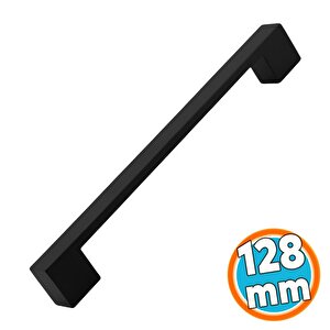 Mobilya Mutfak Çekmece Dolap Dolabı Kapak Kulbu Kulpu 12.8 Cm Kulp 128 Mm Mat Siyah Metal