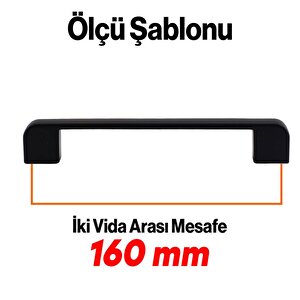 Mobilya Mutfak Dolap Çekmece Dolabı Metal Kulpu Kulbu Kulpları 160 Mm 10 Adet Oval Siyah