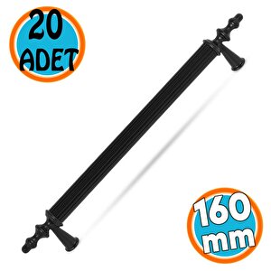 (sert Plasti̇k)  20 Adet 160 Mm Siyah Mobilya Çekmece Mutfak Dolap Kapak Dolabı Kulpu Kulbu Kulpları