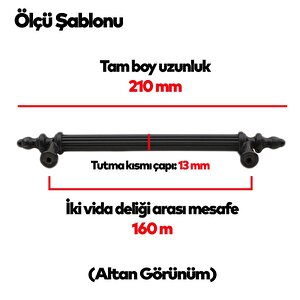 (sert Plasti̇k)  20 Adet 160 Mm Siyah Mobilya Çekmece Mutfak Dolap Kapak Dolabı Kulpu Kulbu Kulpları