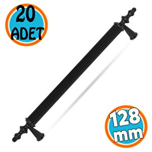 (sert Plasti̇k) 20 Adet Polavit 128 Mm Siyah Mobilya Mutfak Çekmece Dolap Dolabı Kulpu Kulbu Kulpları