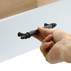 (sert Plasti̇k) 20 Adet Polavit 128 Mm Siyah Mobilya Mutfak Çekmece Dolap Dolabı Kulpu Kulbu Kulpları
