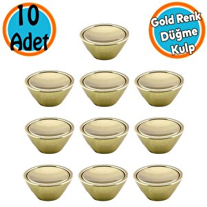Mobilya Mutfak Dolap Dolabı Çekmece Kulpu Kulbu Plastik Altın Tek Vidalı Kulp Düğme Gold 10 Adet