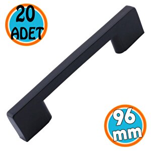 Mobilya Mutfak Dolabı Çekmece Dolap Kulp Kapak Kulpu Kulbu Siyah 96 Mm Kulp (sert Plasti̇k) 20 Adet